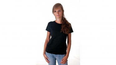 T-shirt dames zwart V-hals Bio & FT2