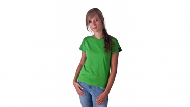 T-shirt dames groen V-hals Bio & FT